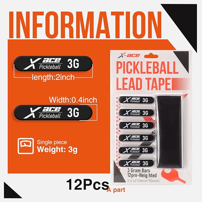 X-Ace Pickleball Lead Tape (Pack of 12)
