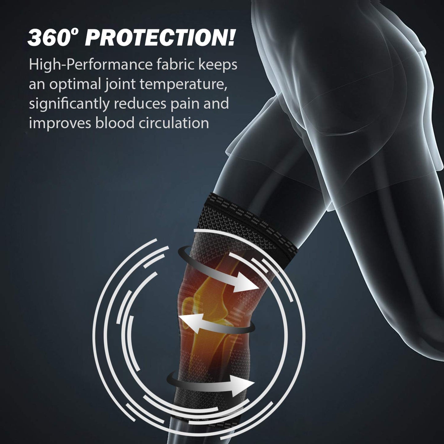 POWERLIX Knee Compression Sleeve - Best Knee Brace for Men & Women – Knee Support for Sports