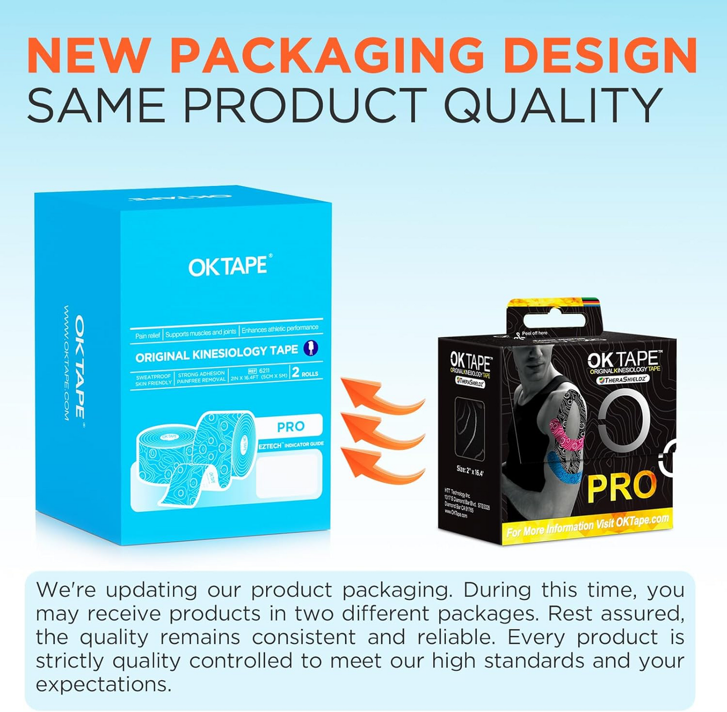 OK TAPE PRO Kinesiology Tape - 2 inch x Long Roll 16 ft