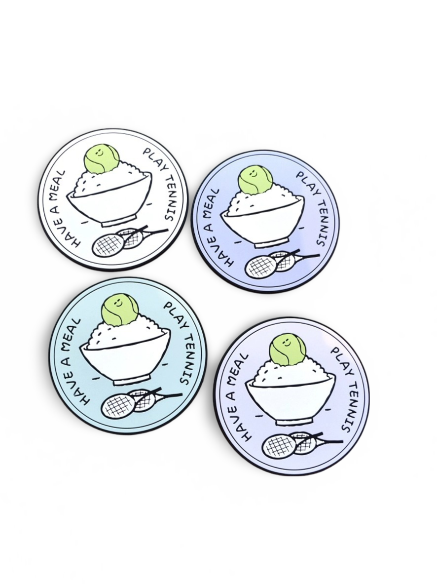 Play Tennis Have a Meal Cup Mat Hot Pad Gift Prize