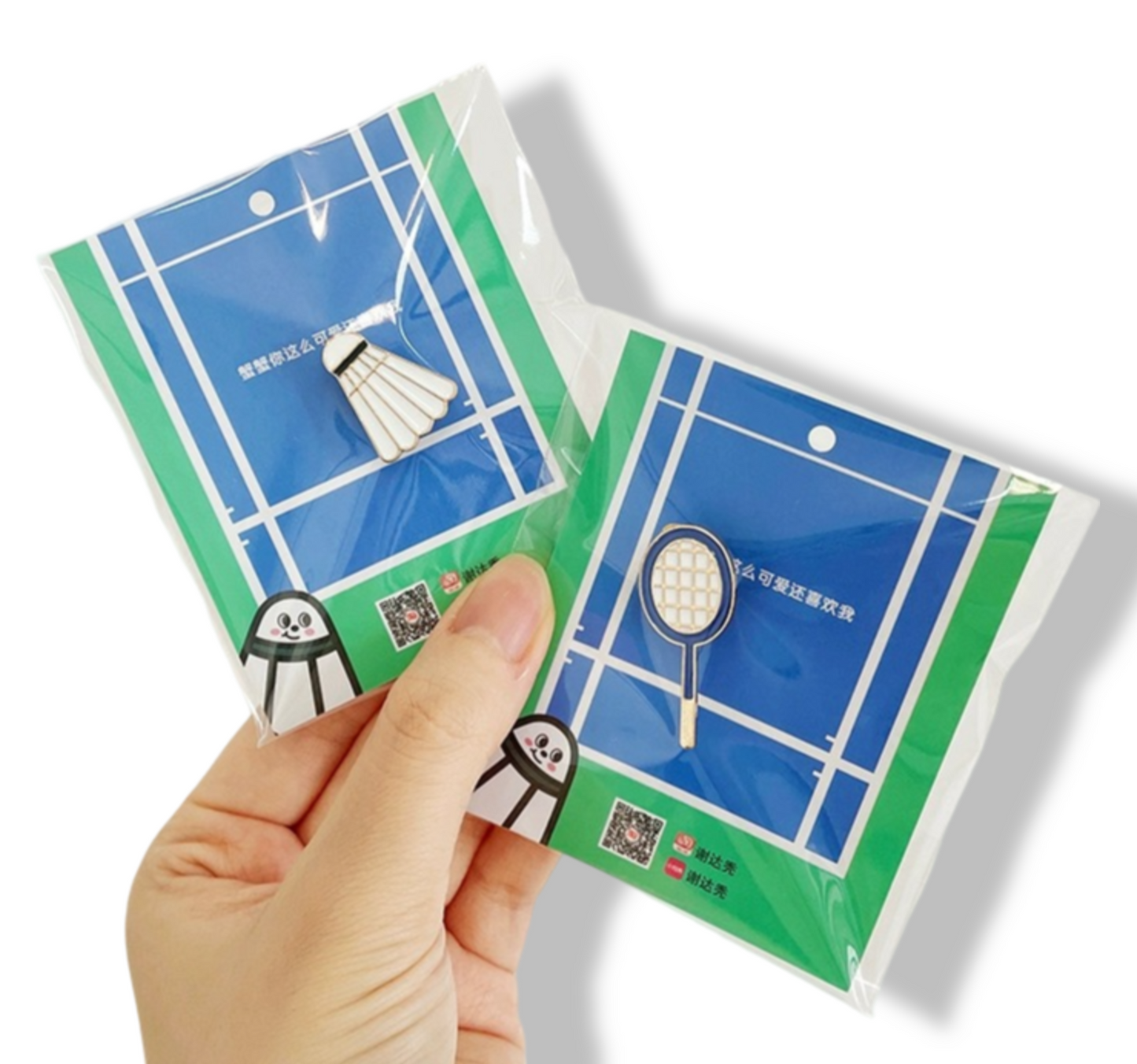 Badminton Racket & Shuttlecock Pins Gift Prize