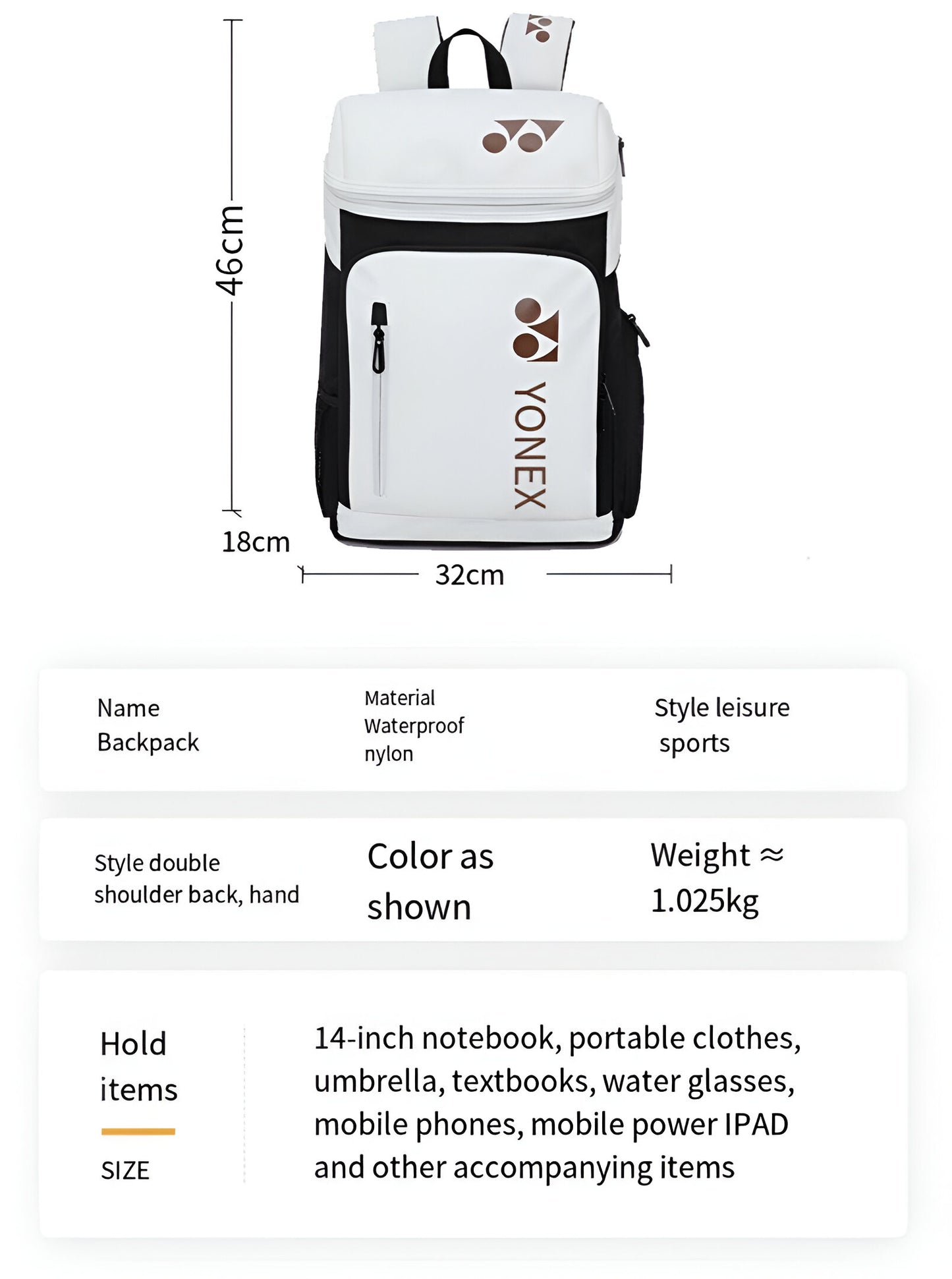 YONEX Badminton Racquet Backpack with Shoe Compartment
